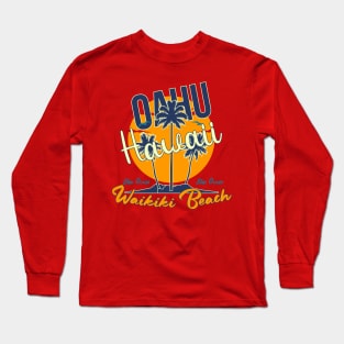 Oahu Hawaii Waikiki Beach Long Sleeve T-Shirt